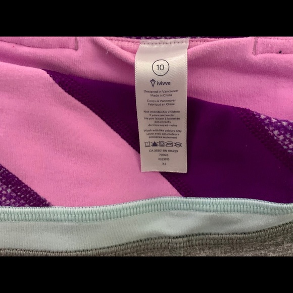 Ivivva girls leggings/ size 10 - Picture 2 of 3